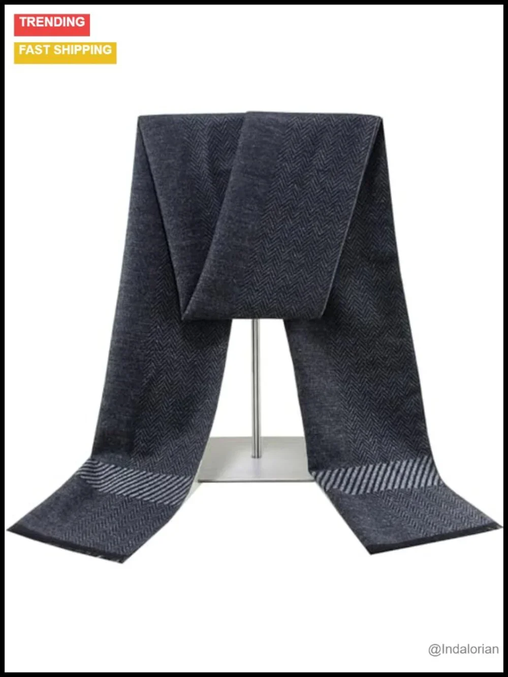 Men's Striped Plaid Winter Scarf with Tassels, Soft Warm Scarf, 12.6
